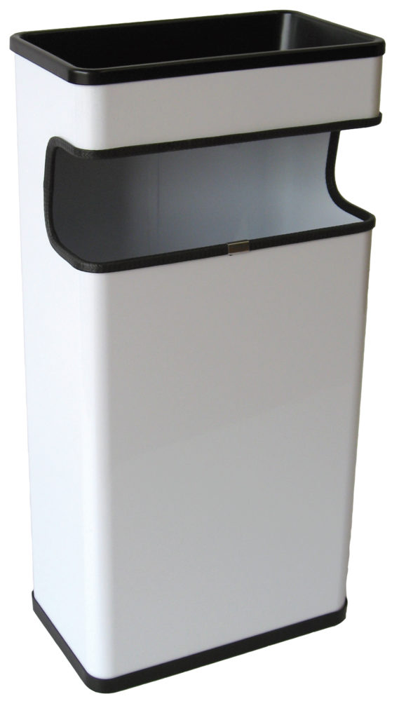 PAPELERA CENICERO RECTANGULAR BLANCA AREAS COMUNES