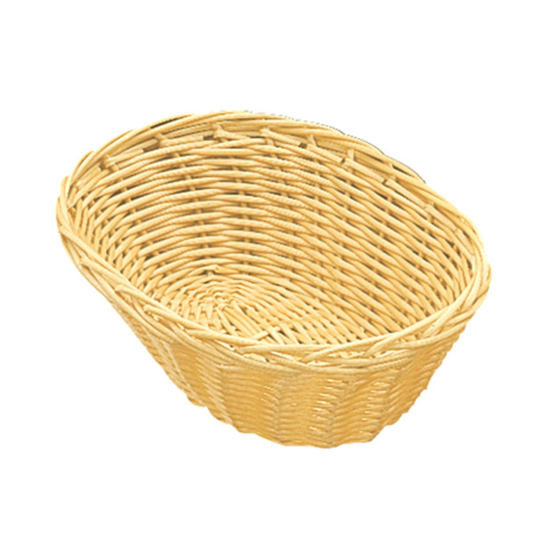 CESTAS SÍMIL MIMBRE OVALES 17,8x13x5 CM NATURAL PP (12 UNID.)
