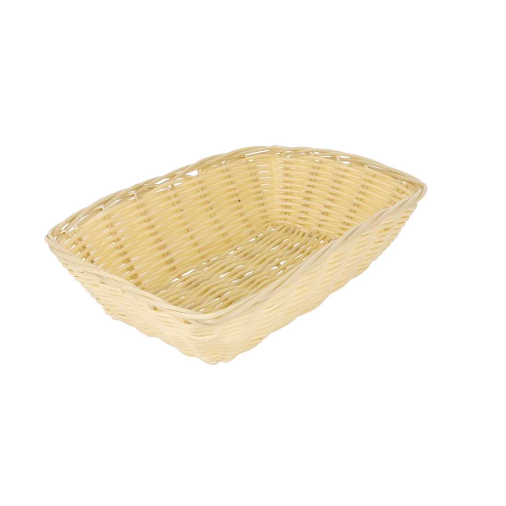 CESTAS SÍMIL MIMBRE RECTANGULARES 22x14x6,5 CM NATURAL PP (12 UNID.)
