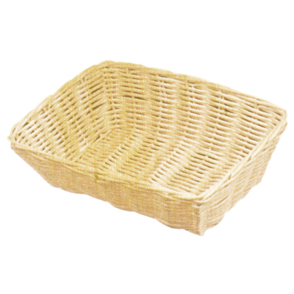 CESTAS SÍMIL MIMBRE RECTANGULARES 25x18,5x7,5 CM NATURAL PP (12 UNID.)