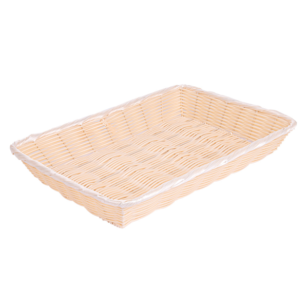 Cestas Símil Mimbre Rectangulares 36X25X7,5 Cm Natural Pp (12 Unid.)