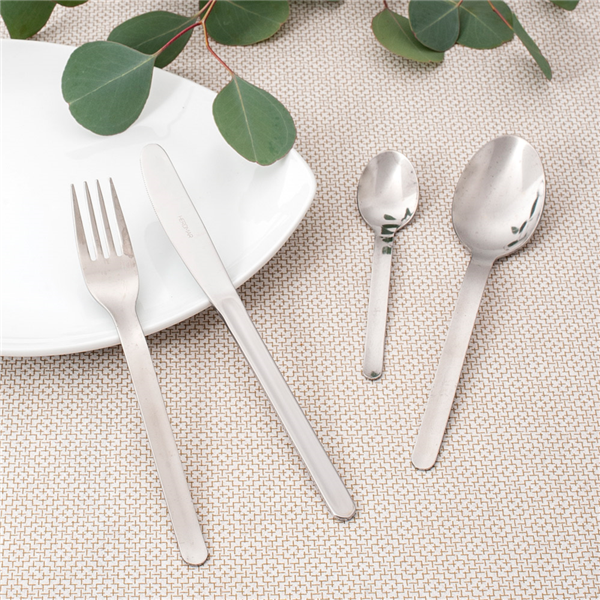 CUCHILLOS DE MESA 'LÍNEA' 20,5 CM PLATEADO ACERO (12 UNID.)