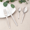 CUCHILLOS DE MESA 'LÍNEA' 20,5 CM PLATEADO ACERO (12 UNID.)