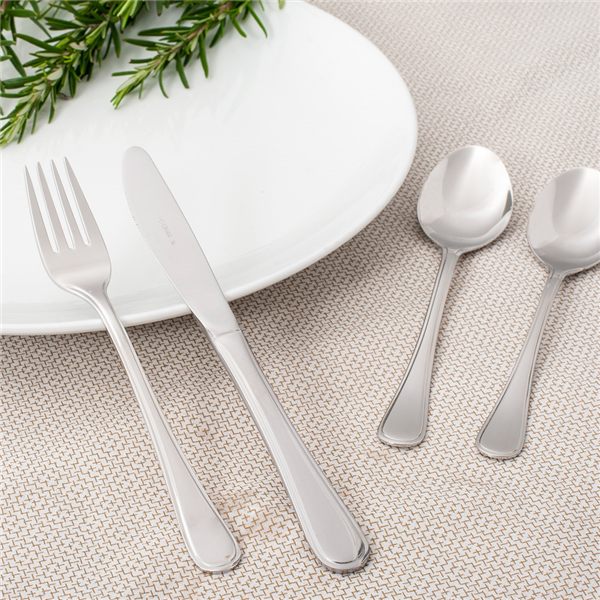 CUCHARAS DE POSTRE 'MARLENE' 18,8 CM PLATEADO ACERO (12 UNID.)