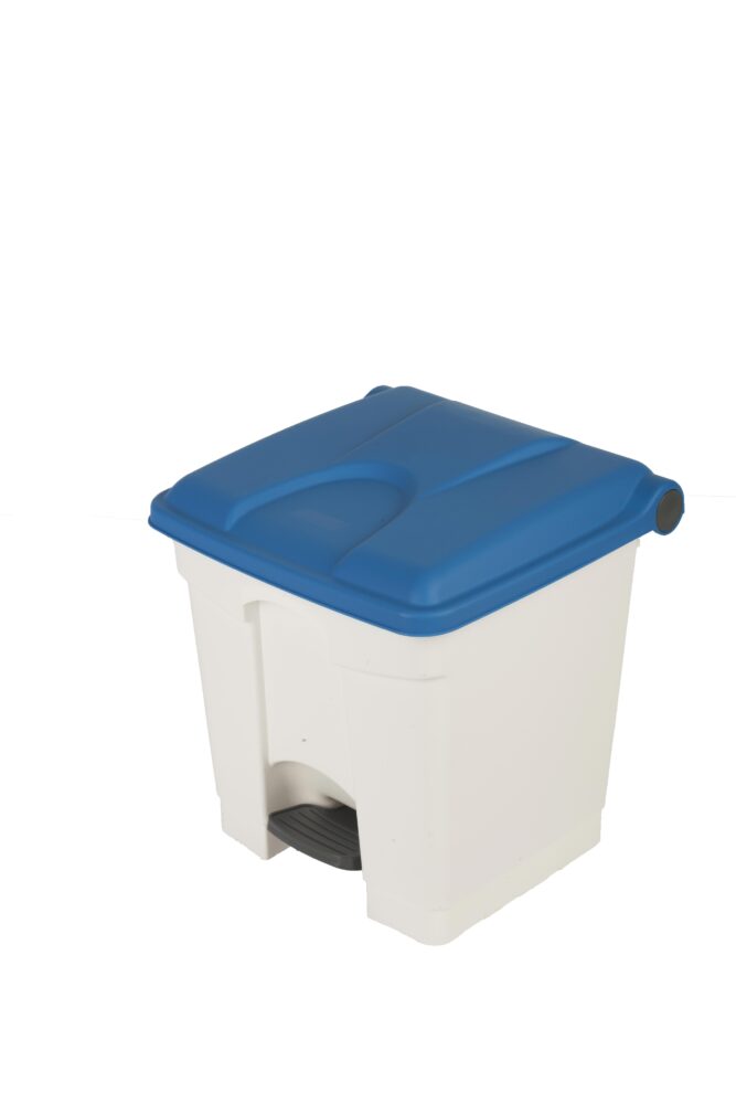 Contenedor 30l Tapa Blanca Azul Cocina