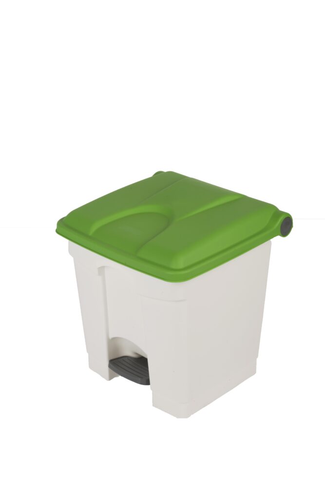 Contenedor 30l Tapa Verde Blanco Cocina
