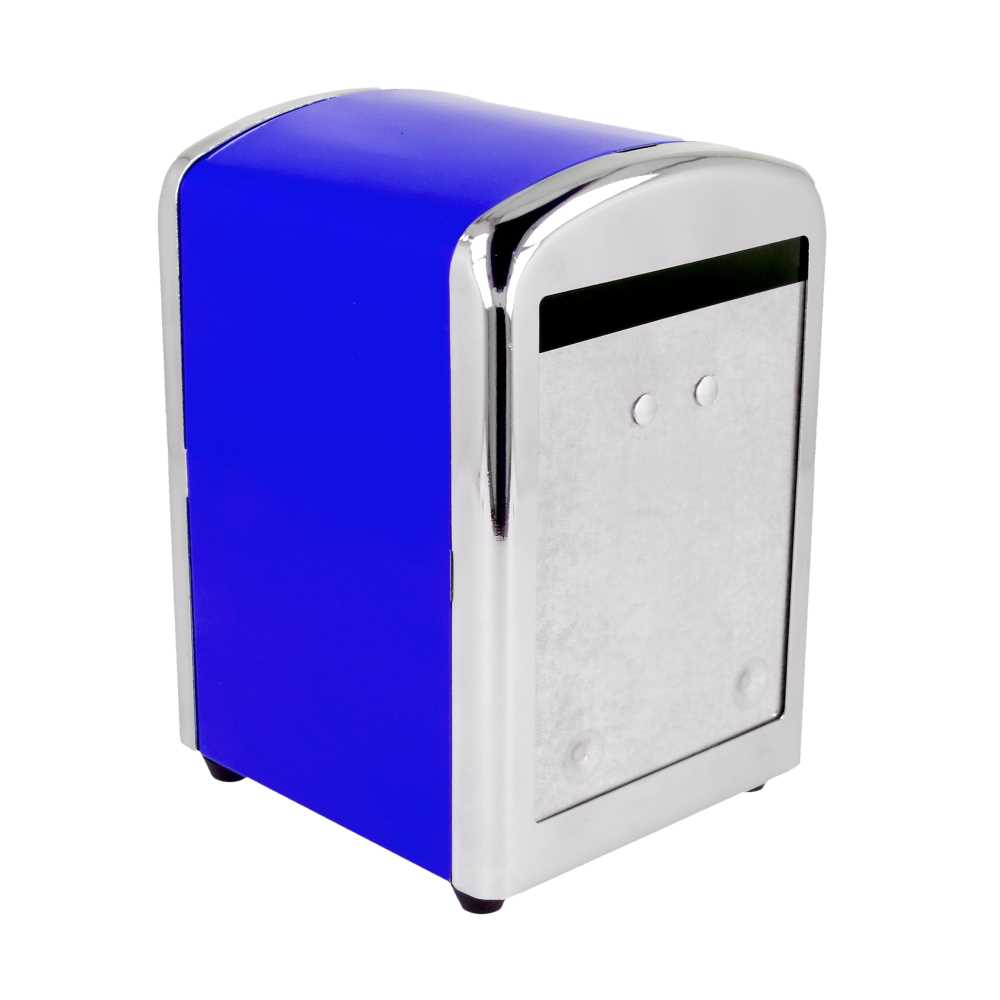DISPENSADOR SERVILLETAS MINI SERVIS 10,5x9,7x14 CM AZUL INOX (12 UNID.)