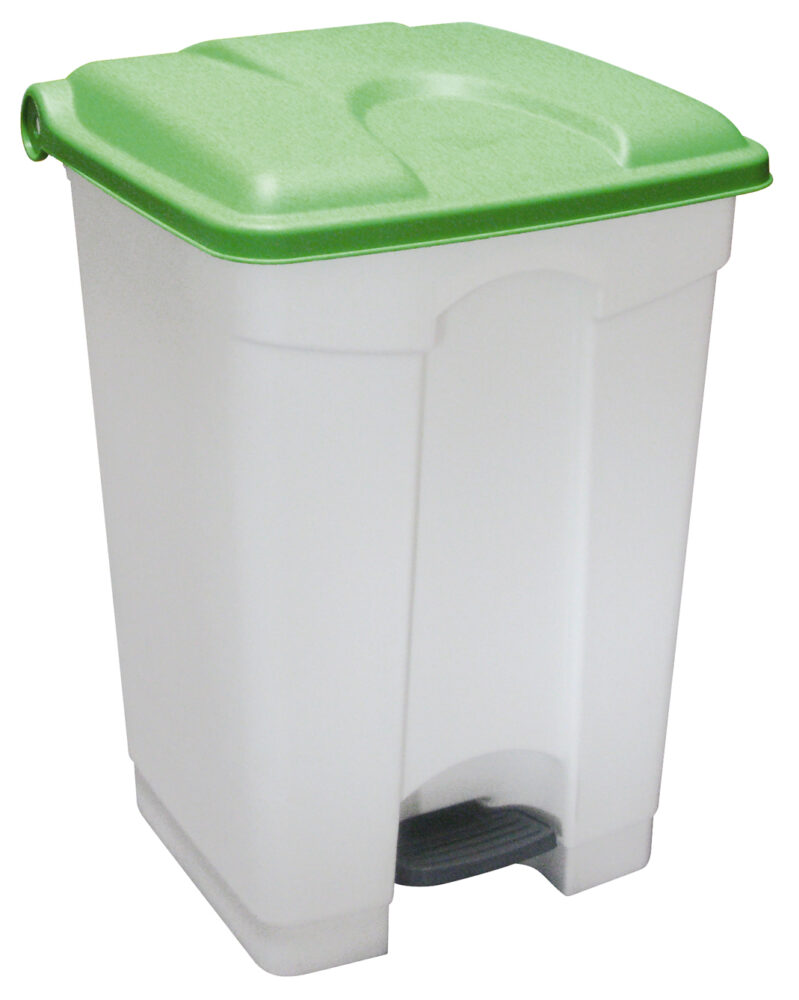 CONTENEDOR 45L TAPA VERDE BLANCO COCINA