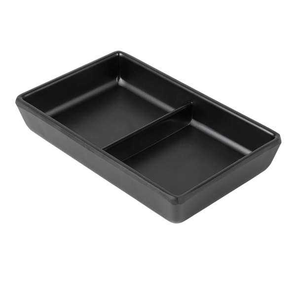 RECIPIENTES 2 COMPARTIMENTOS 'ASAMI WARE' 13,1x8,8x2,5 CM NEGRO MELAMINA (12 UNID.)