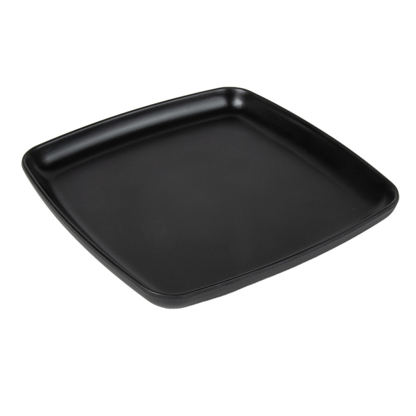 PLATOS LLANOS CUADRADOS 'ASAMI WARE' 19x19x2 CM NEGRO MELAMINA (6 UNID.)