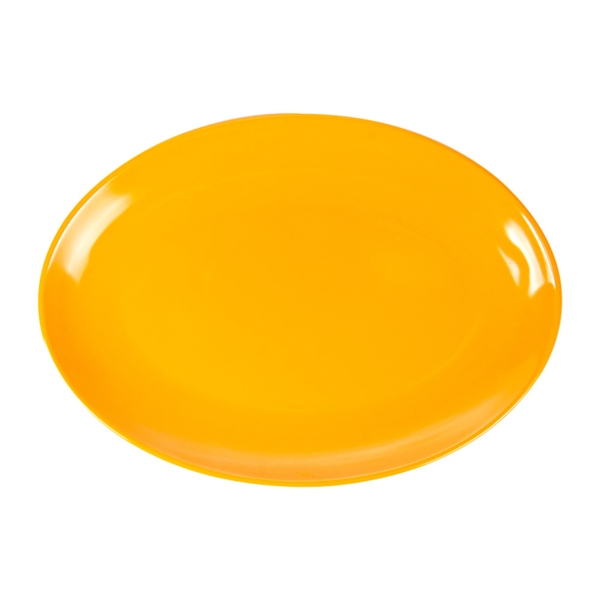 PLATOS OVALES 25,5x18 CM AMARILLO MELAMINA (15 UNID.)