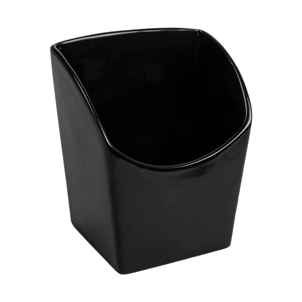 CAJETILLA PARA FRITOS L 13,3x9,4x14,6 CM NEGRO PORCELANA (6 UNID.)