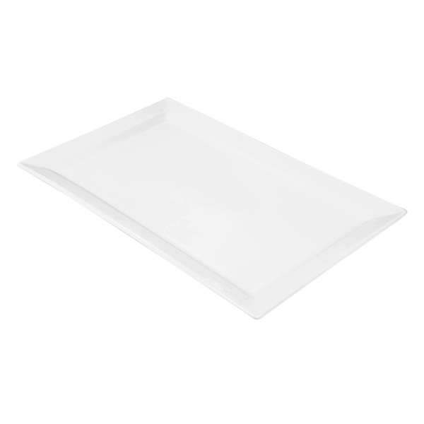PLATOS RECTANGULARES 45x28 CM BLANCO PORCELANA (6 UNID.)