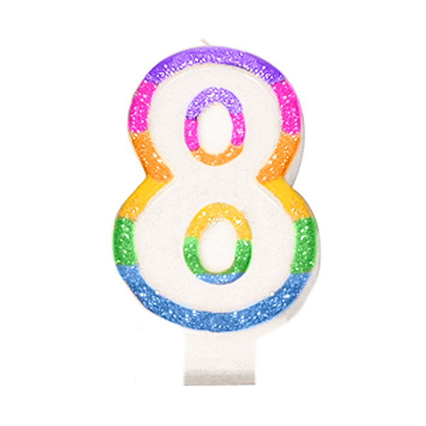 VELAS CUMPLEAÑOS N.8 9 CM BLANCO CERA (24 UNID.)