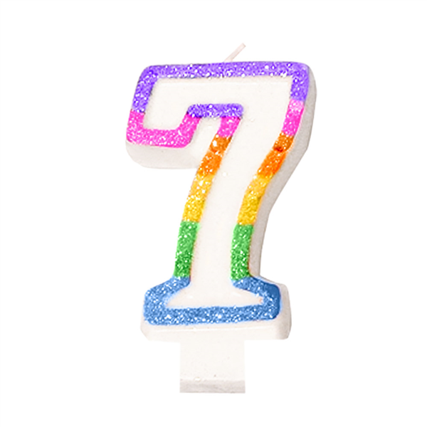 VELAS CUMPLEAÑOS N.7 9 CM BLANCO CERA (24 UNID.)