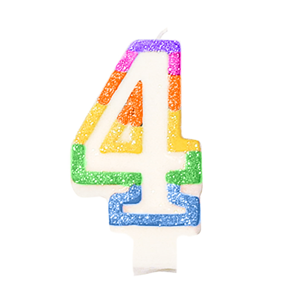 Velas Cumpleaños N.4 9 Cm Blanco Cera (24 Unid.)