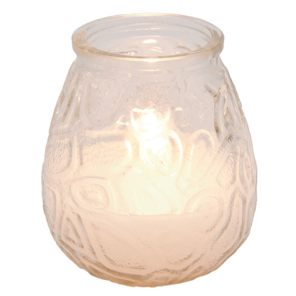 VELAS EN VASO DE CRISTAL ANTITABACO 'MONARCH' 9,5x9,5 CM TRANSPARENTE PARAFINA (24 UNID.)