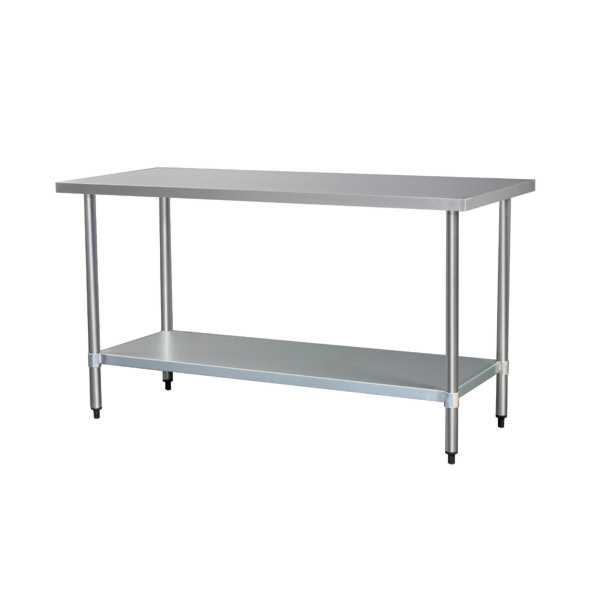 MESA TRABAJO 2 NIVELES 120x70 CM PLATEADO ACERO (1 UNID.)