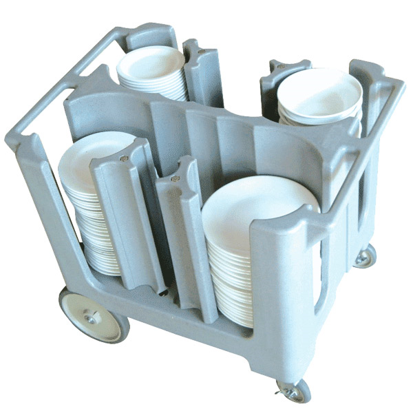 CONTENEDOR DE PLATOS CON RUEDAS 102x80,3x82 CM GRIS PVC (1 UNID.)