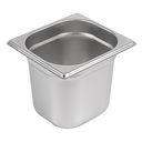 CUBETA GASTRONORM 1/6 1,9 L 17,6x16,2x15 CM PLATEADO INOX (1 UNID.)