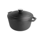 COCOTTE REDONDA CON TAPA 4800 ML Ø 25,5(33)x12,5 CM NEGRO HIERRO (2 UNID.)