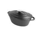 COCOTTE OVAL CON TAPA 3500 ML 29(36)x21x10,9 CM NEGRO HIERRO (3 UNID.)