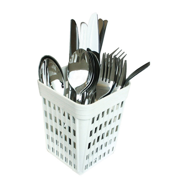 Cubilete Para Cubiertos 10,7X10,7X14 Cm Blanco Pp (1 Unid.)