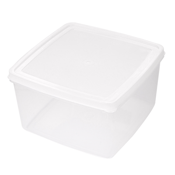 RECIPIENTE ALIMENTOS + TAPA INCORPORADA 2500 ML 18,5x18,5x11 CM BLANCO PP (1 UNID.)