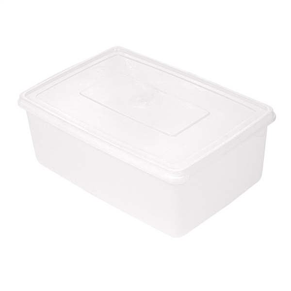 RECIPIENTE ALIMENTOS + TAPA INCORPORADA 3150 ML 26x18x10 CM BLANCO PP (1 UNID.)