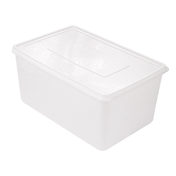 RECIPIENTE ALIMENTOS + TAPA INCORPORADA 6750 ML 30x20x15 CM BLANCO PP (1 UNID.)