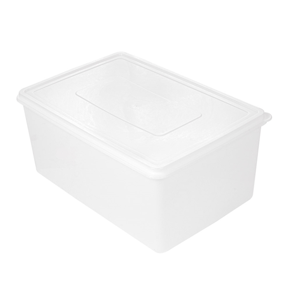 RECIPIENTE ALIMENTOS + TAPA INCORPORADA 9650 ML 34,5x23x16 CM BLANCO PP (1 UNID.)