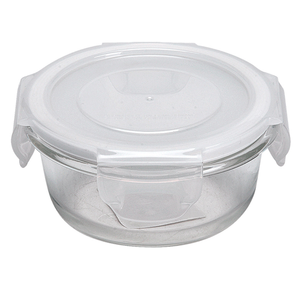 RECIPIENTES REDONDOS CON TAPA 210 ML Ø 10,5x5/6 CM TRANSPARENTE CRISTAL (6 UNID.)