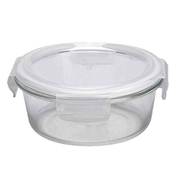 RECIPIENTES REDONDOS CON TAPA 620 ML Ø 15x6/7 CM TRANSPARENTE CRISTAL (6 UNID.)