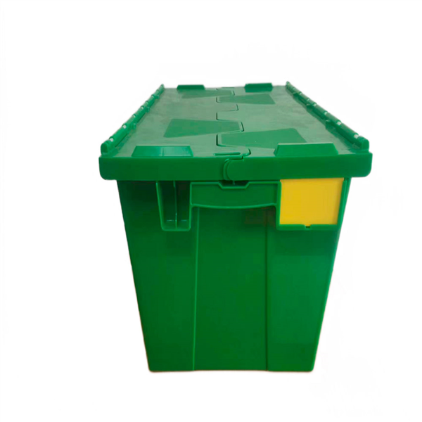 CONTENEDOR ENCAJABLE CON TAPA INTEGRADA 65 L 60x40x35,5 CM VERDE PP (1 UNID.)