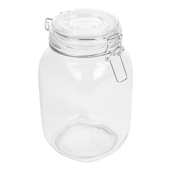 Tarro Almacenar + Cierre Clip 1,5 L Ø 10,5X19,5 Cm Transparente Cristal (12 Unid.)