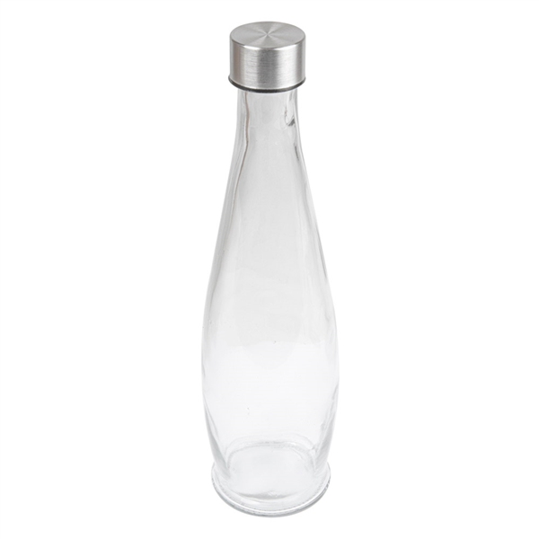 BOTELLA + TAPÓN INOX 930 ML Ø9x32 CM TRANSPARENTE CRISTAL (24 UNID.)