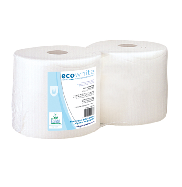Matatrapos Ecolabel 2 Capas - Bobina 2,5 Kg 19 G/M2 Ø26X24 Cm Blanco Tissue (2 Unid.)