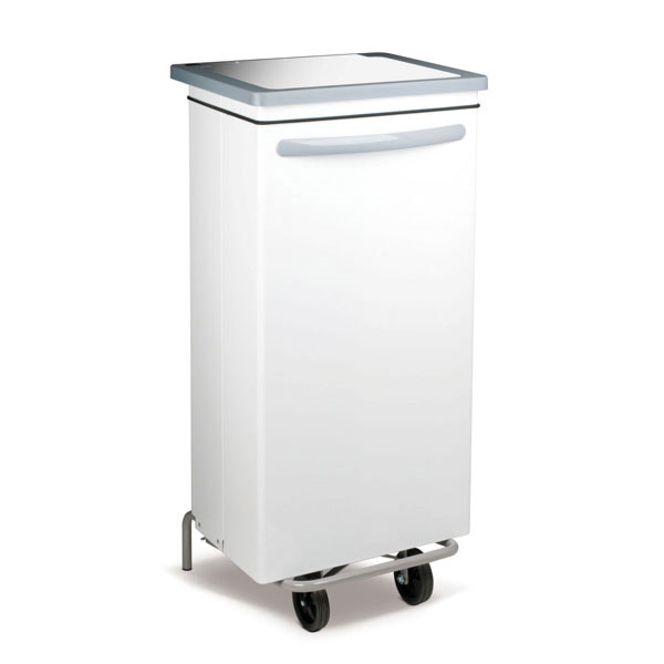 Contenedor Móvil Con Pedal 100 L 47X42X97 Cm Blanco Metal (1 Unid.)