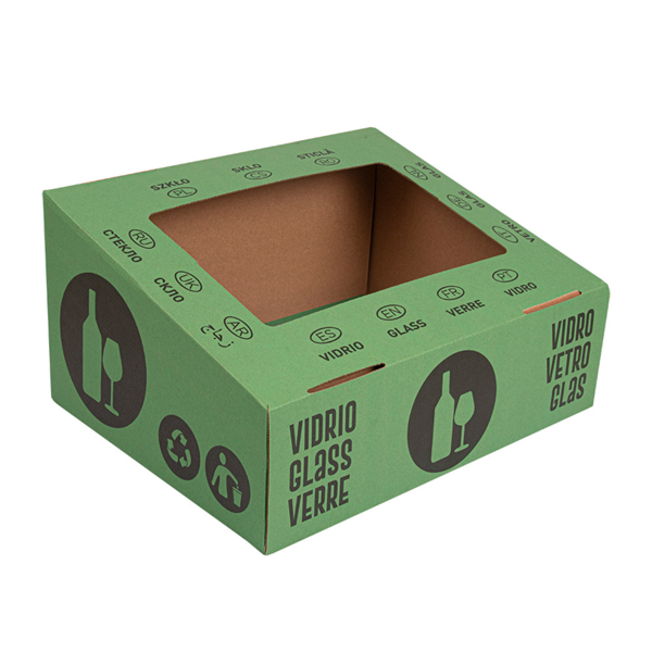 Tapa Vidrio 38,4X31,1X12 Cm Verde Cartón (10 Unid.)