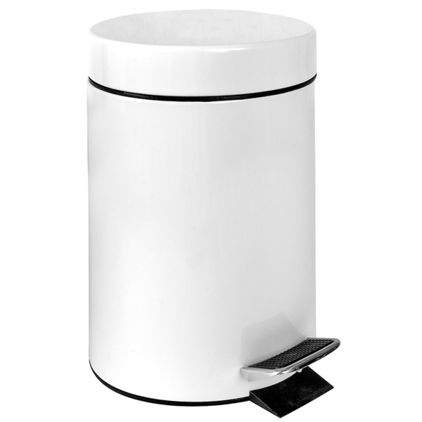 Cubo Pedal Con Receptáculo Interior 20 L Ø 29,5X44 Cm Blanco Acero (1 Unid.)