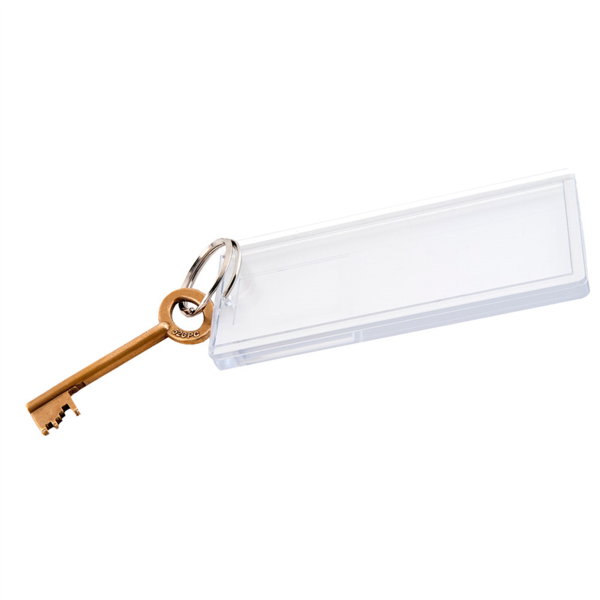 LLAVERO METACRILATO 5,5x12,5 CM TRANSPARENTE METACRILATO (1 UNID.)