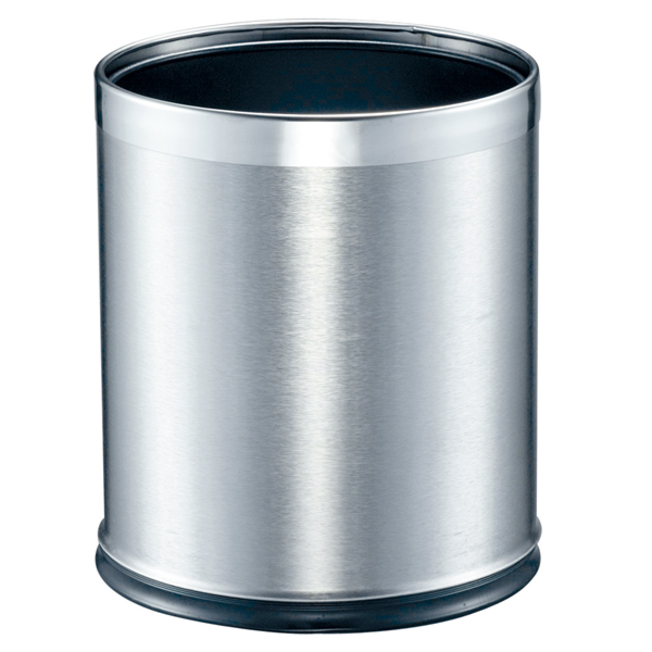 PAPELERA HABITACIONES 'DELUXE' 9 L Ø 22,5x27 CM PLATEADO INOX (1 UNID.)