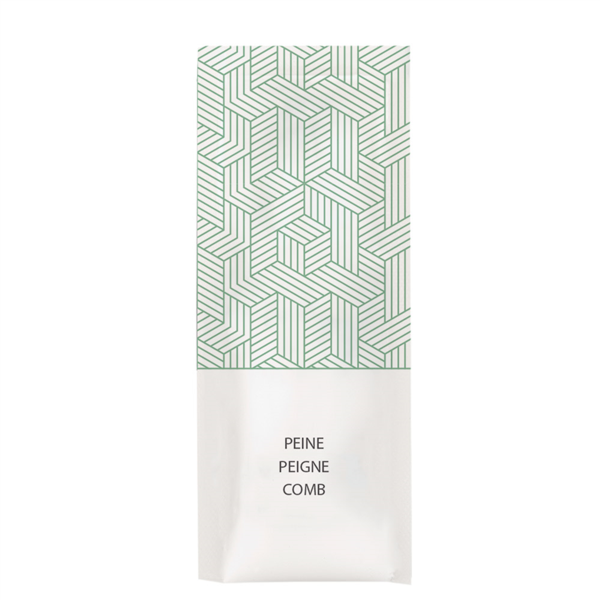 PEINES ENFUNDADOS BLANCO 'THERAPY' 12,5x2,8 CM BEIGE PP (250 UNID.)