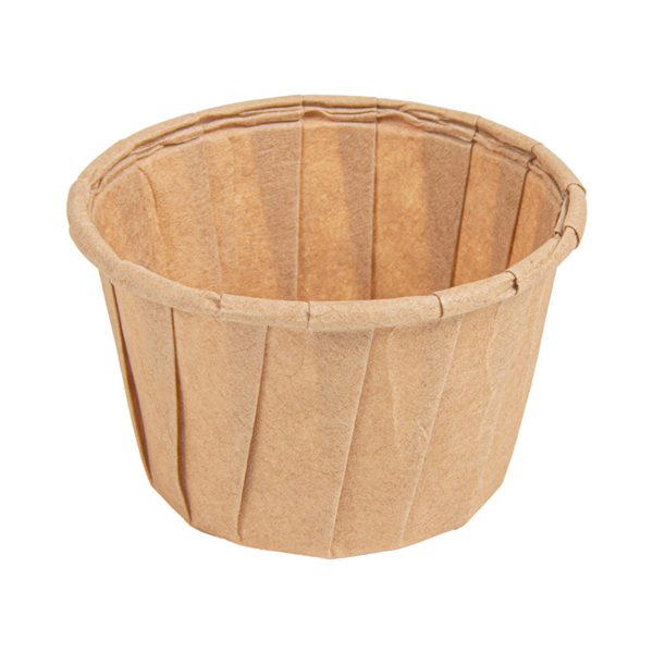 TARRINAS PAPEL PLISADO 45 ML (1,5 oz) 80 G/M2 Ø5/3,6x3,1 CM NATURAL PERG. ANTIGRASAS (250 UNID.)