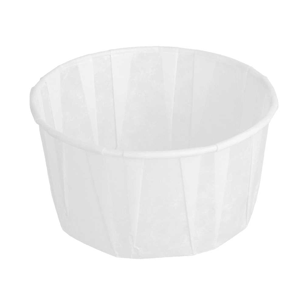 TARRINAS PAPEL PLISADO 100 ML (3,2 oz) 80 G/M2 Ø6,6/5x4,2 CM BLANCO PERG. ANTIGRASAS (250 UNID.)