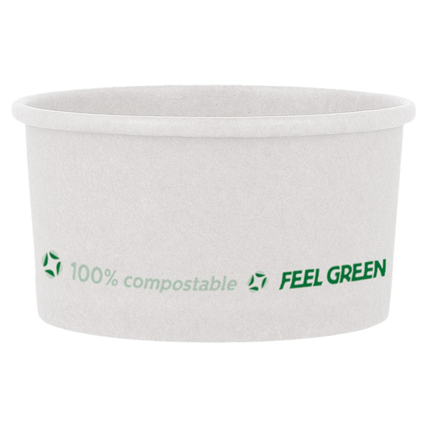 TARRINAS HELADOS 'COMPOSTABLE' 150 ML 240 G/M2 Ø8,5x4,5 CM BLANCO CARTONCILLO (2000 UNID.)