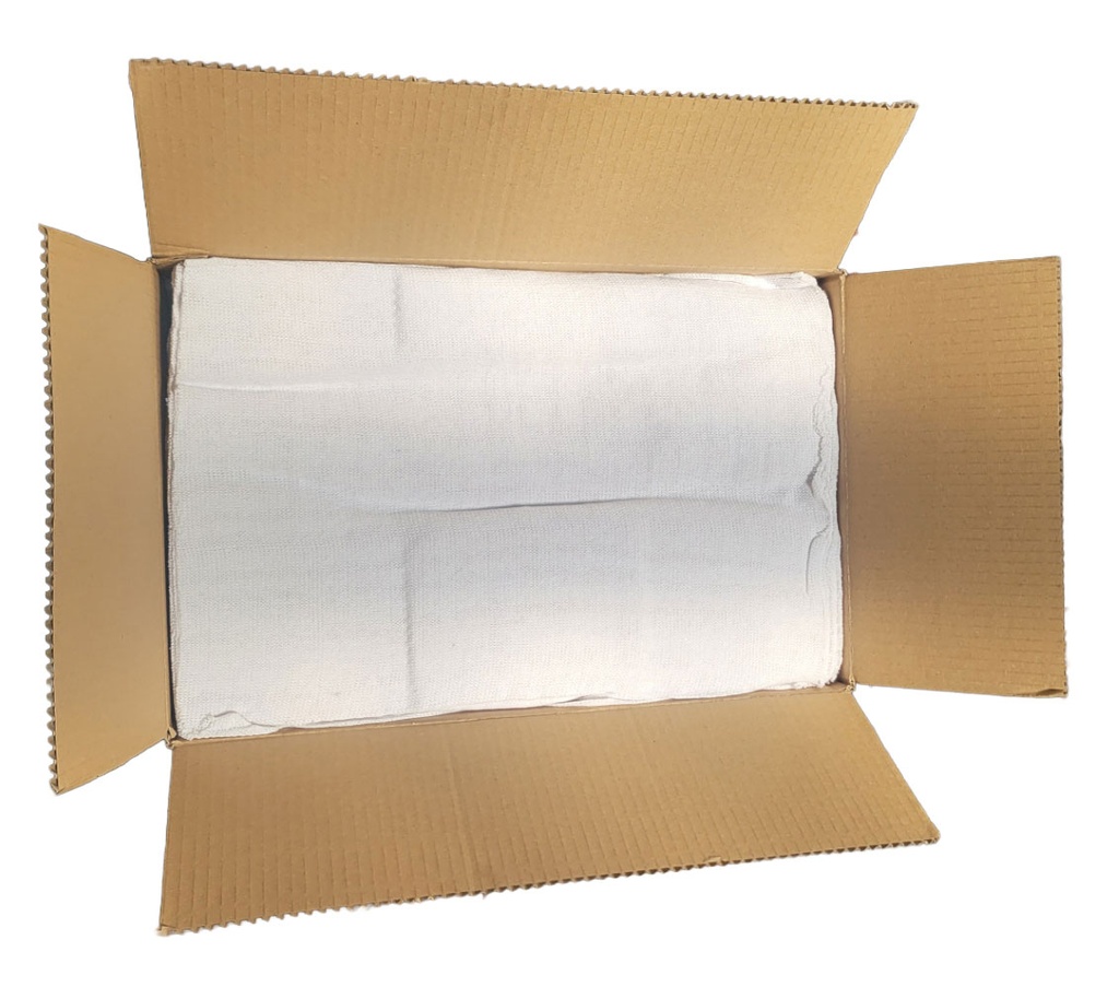 Bobina Blanca de algodón cortada caja 5 kg