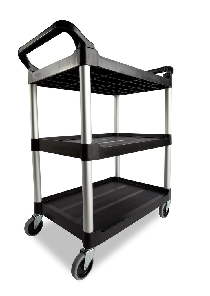 Carro de Servicio con Ruedas Giratorias, Negro