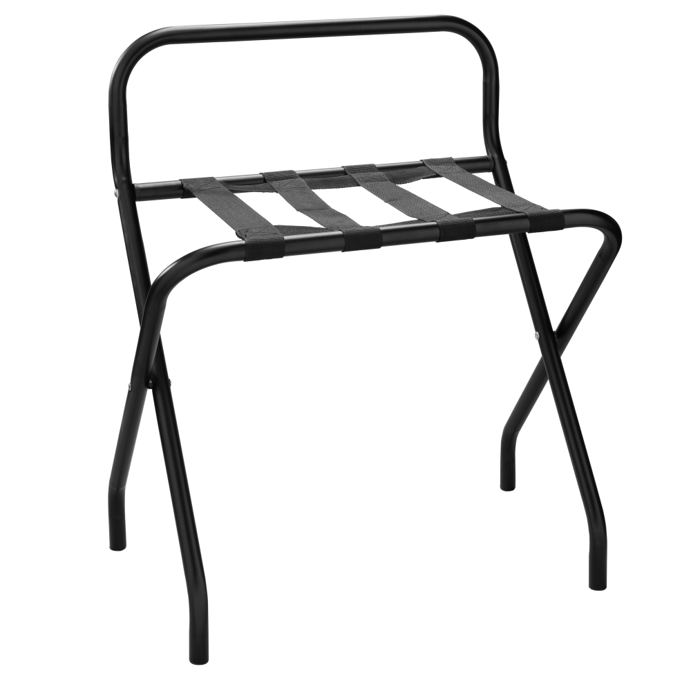 Soporte De Maletas Rack Metalico Negro Mate Con Respaldo