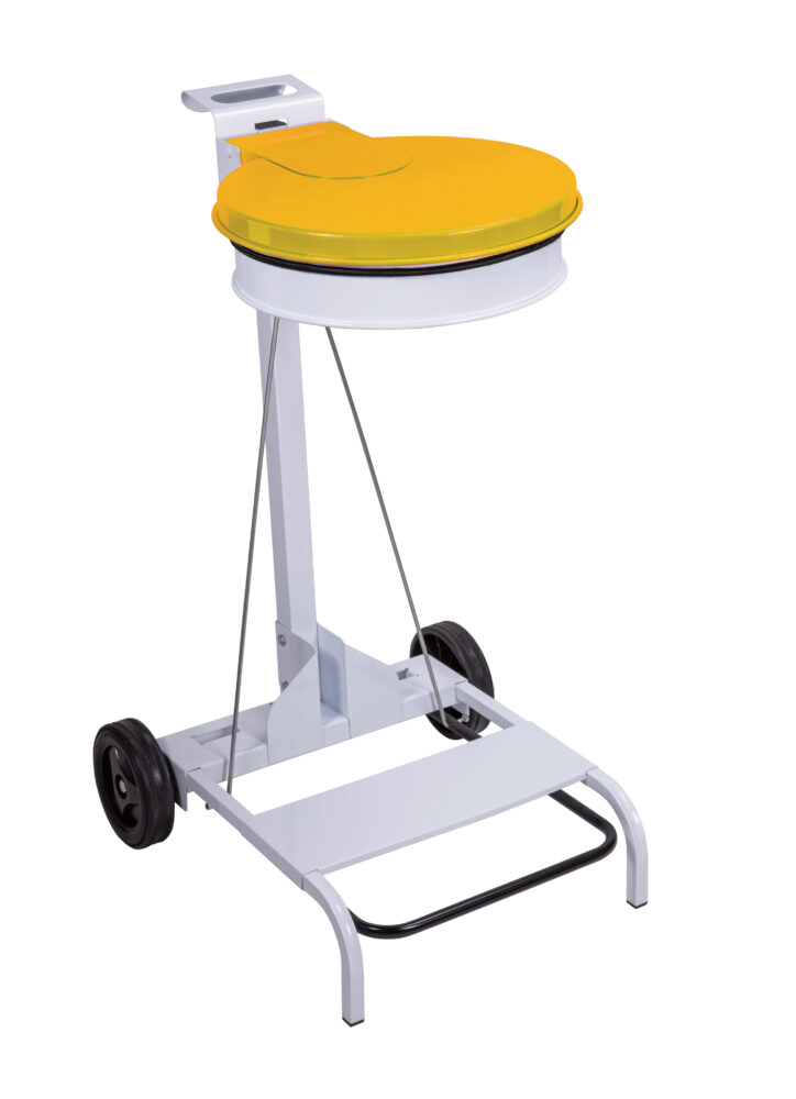 Portabolsas Redondo Movil Con Pedal Amarillo